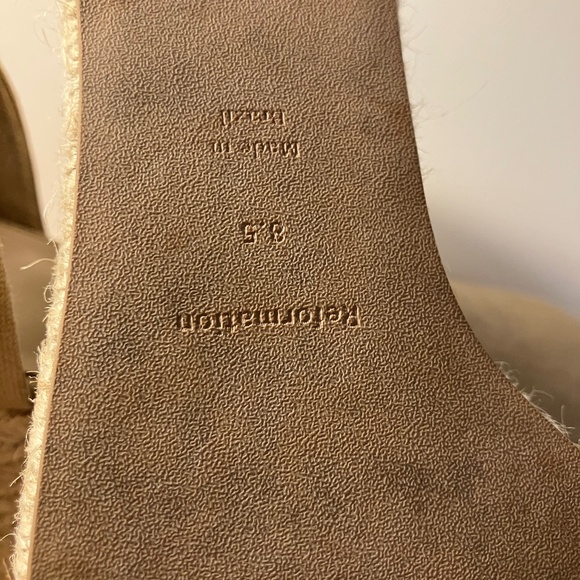 Reformation Camille Linen Lace-Up Wedge Espadrilles Khaki Size 8.5 - Picture 7 of 7